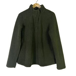 Callie Mac Sherpa Fleece Pullover Jacket Womens M Olive Green Gorpcore Utility